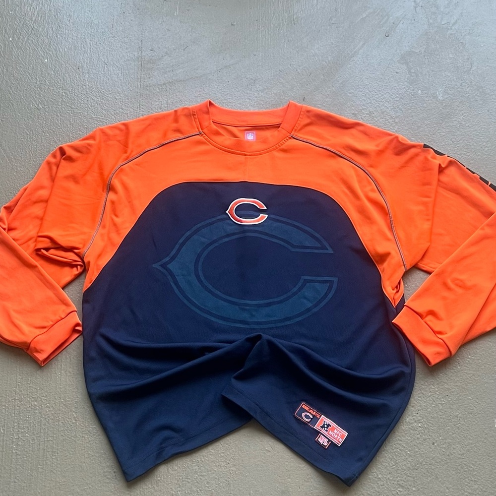 Vintage NFL Chicago Bears Long Sleeve Shirt NFC North Mens Large Embroidered C